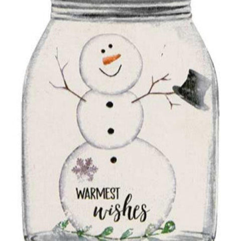 G34916 Happy Snowman Mason Jar ornament
