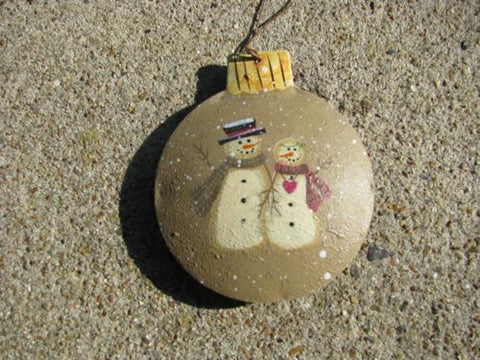 OR-518 Mr/Mrs. Snowman Ball Metal Christmas ornament
