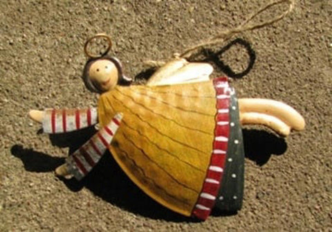 2758Y- Angel Gold Tin Christmas Ornament