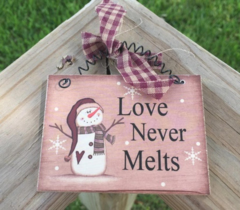 5780LNM - Love Never Melts wood MINI ornament