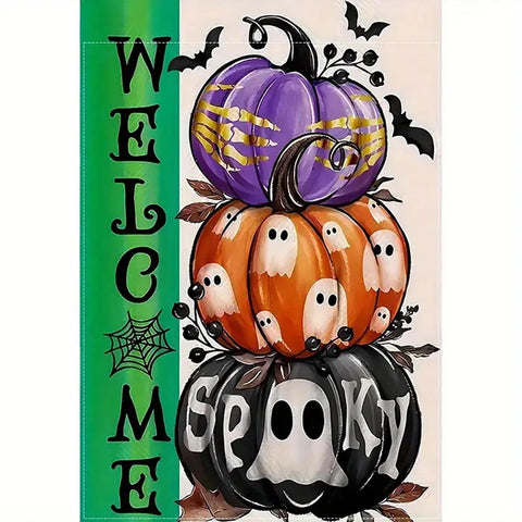 RK1655088 Welcome pumpkin Halloween Garden Flag - Double-Sided