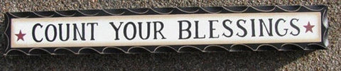 Primitive Wood Block - wd950 - Count Your Blessings