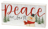 37378 Peace on Earth Snowman Rectangle Box Sign