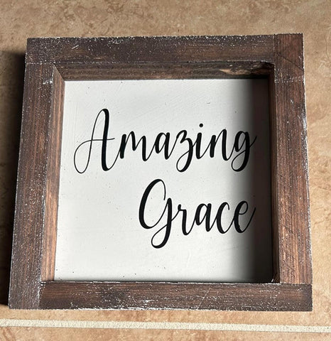 JJAG - Amazing Grace wood box framed sign