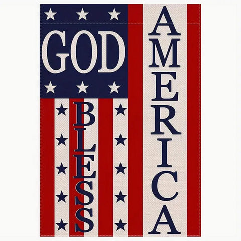 AR72854  God Bless America 4th Of July Patriotic Garden Flag, double sided
