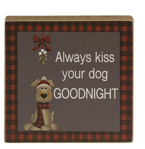 35569A Buffalo Check Always Kiss your dog Goodnight
