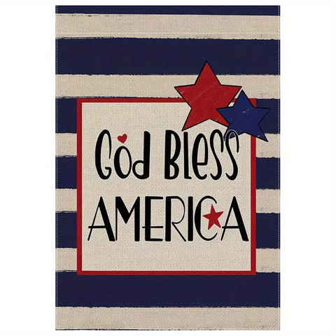 YX957247 Patriotic "God Bless America" Garden Flag, 12x18in, Double-Sided,