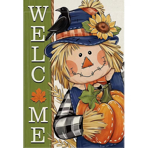 PG4087956 Welcome Fall Garden Flag - Double-Sided Autumn Harvest