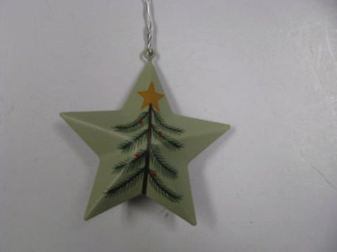 OR213 - Metal Tree Star Christmas Ornament