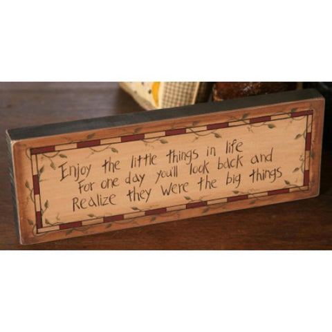 8W0014 Enjoy the little things in life wood block