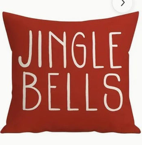 BG17331  Jingle Bells throw pillow cover ONLY no insert