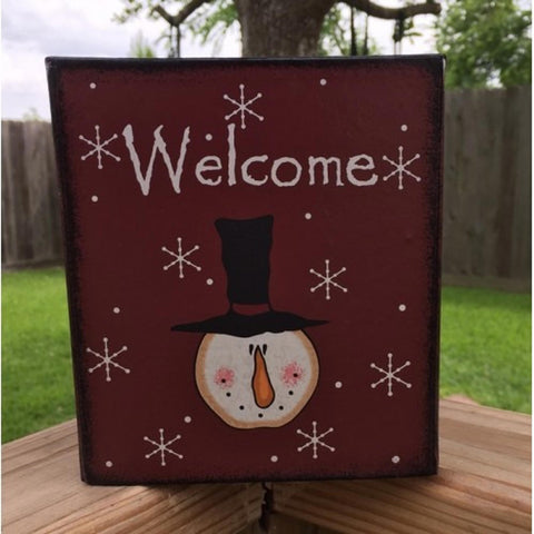 77362 Welcome Snowman  Kleenex Box Cover Paper Mache
