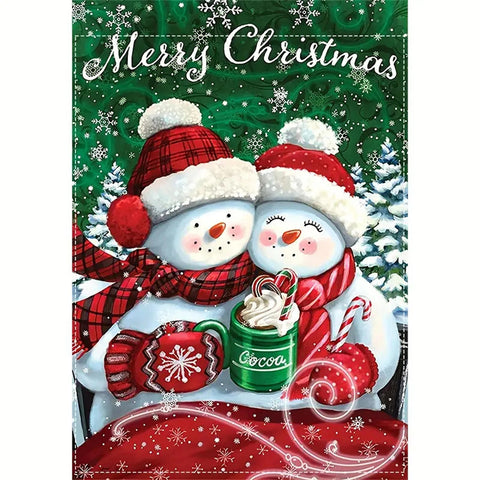 LC300730 Merry Christmas Snowman Garden Flag Double Sided  Polyester