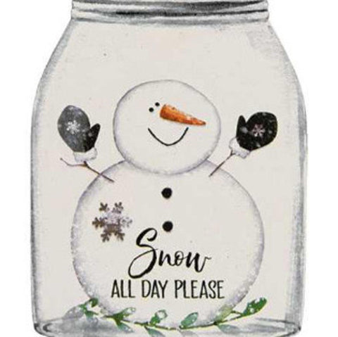 34916  Happy Snowman Mason Jar Ornament