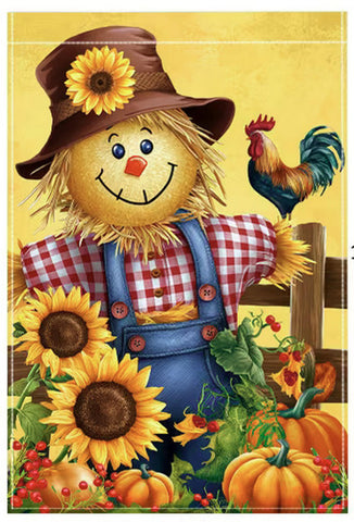 BE8588552 Happy Fall Scarecrow & Pumpkin Garden Flag - Double-Sided polyester
