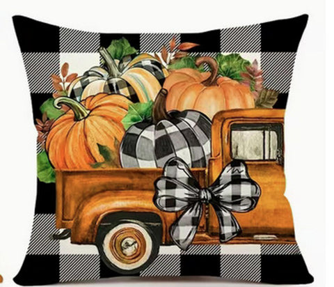 EE6034291 Pumpkin Trunk Throw Pillow Cover (NO INSERT IS INCLUDED)