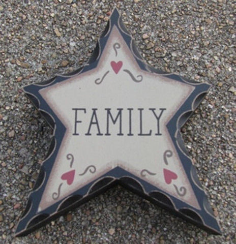 Primitive Wood Standing Star wd906 - Family Standing Star