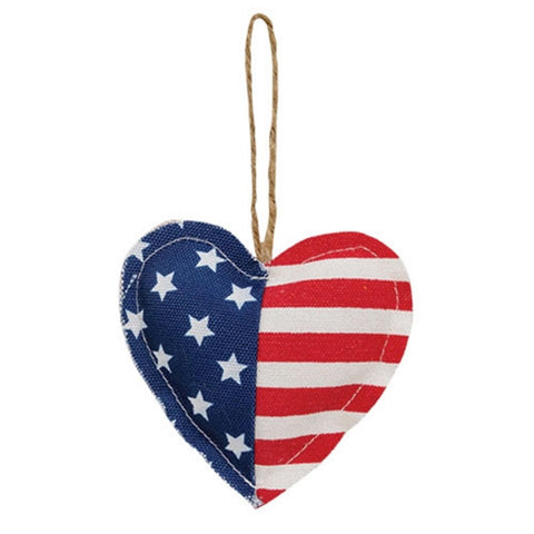 ZOESP3007 Patriotic Heart Flag Ornament