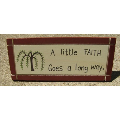 DS2 - A little Faith Goes a Long way wedge Desk Sign