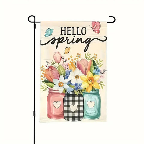 JG128332  Spring Tulip Double-Sided Garden Flag - Durable Linen