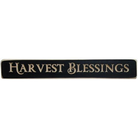 G1217 Primitive Engraved Wood Block Harvest Blessings