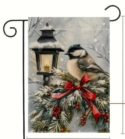 FG169161 Chickadee Christmas Garden Flag - Double-Sided, Durable Linen