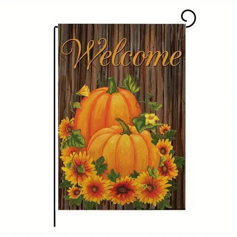 Welcome Pumpkin Garden Flag
