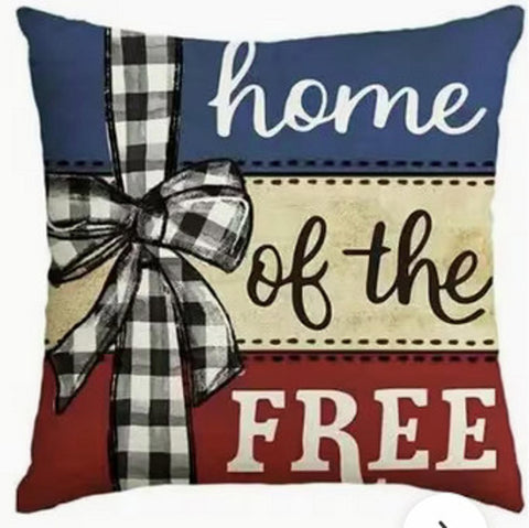 RA5956147 Home of the Free  Throw Pillow Cover (NO INSERT)l