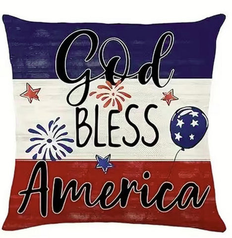 KR6035380 God Bless America  Design Throw Pillow Cover (NO INSERT IS INCLUDED)
