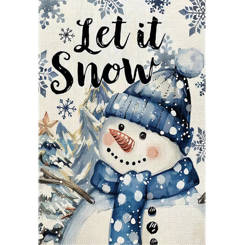 XC4255982 Let It Snow Snowman Snowflake Garden Flag