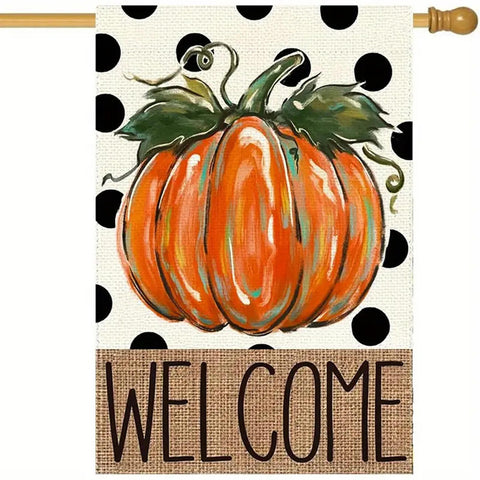 LC4446901 Fall Pumpkin  Double Sided for Outside, Welcome Autumn Thanksgiving