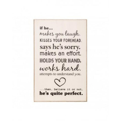 Primitive Wood Sign CS6613 If he makes you laugh
