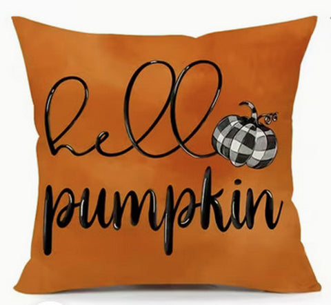 EE6034291 Hello Pumpkin Throw Pillow Cover (NO INSERT IS INCLUDED)