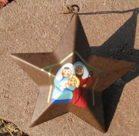 OR232 - metal star - manger scene