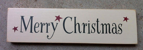 Primitive Country T1912 Merry Christmas Wood Block