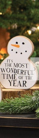 37206 It's the most wonderful time of the year chunky snowman sitter