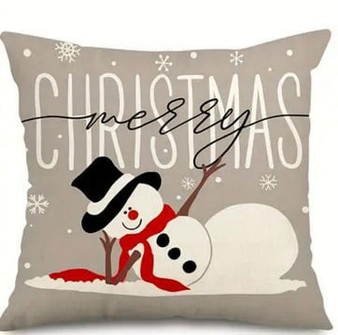 XF150141 Snowman  Merry Christmas Throw Pillow pillow insert is NOT included