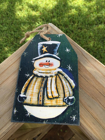 505-69705T Blue Snowman Tag Ornament