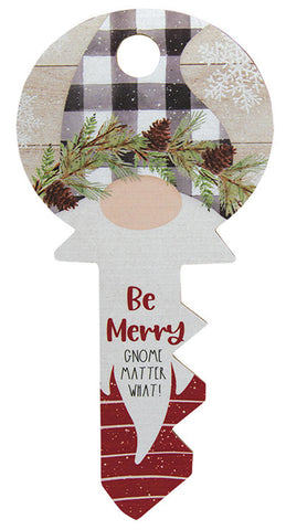 Be Merry Gnome wood Key