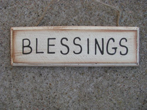 Primitive Wood Sign WS404 - Blessings