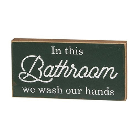 36374 In this Bathroom we wash our hands wood block