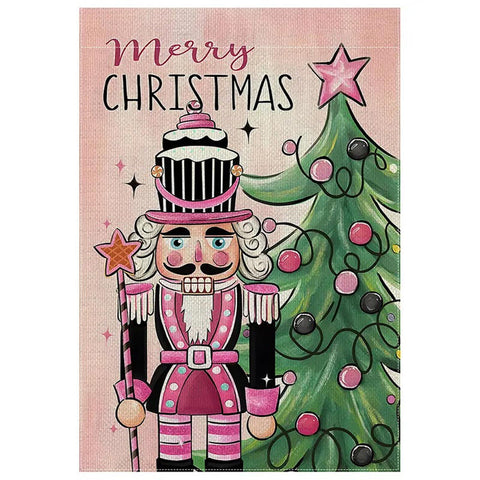 RX456871   Merry Christmas Nutcracker Garden Flag  Double-Sided  Polyester