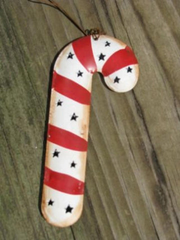 OR307-Candy Cane tin punched ornament