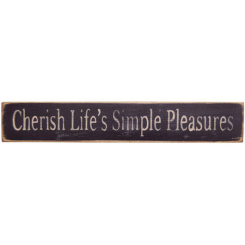 Cherish Life's Simple Pleasures Hand Stenciled Wood Block