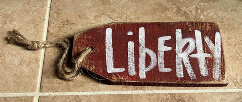 G22228L - Liberty Rustic wood patriotic tag