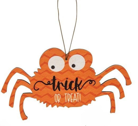 G35616 Orange Spider Trick or Treat ornament