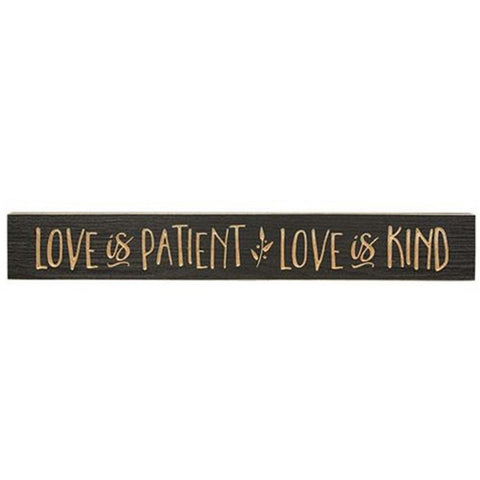 G9903 Love is Patient, Love is Kind, Dark Gray Engraved wood block