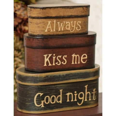 8B2990 - Always Kiss me Goodnight set of 3 nesting boxes