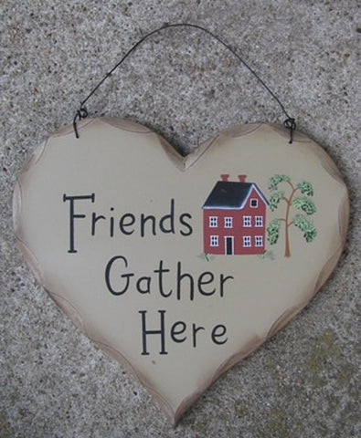 HP1 - Friends Gather Here saltbox House wood heart