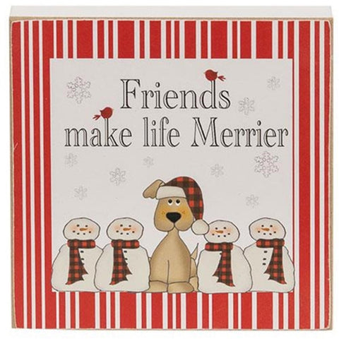 36204 Friends make life Merrier wood block